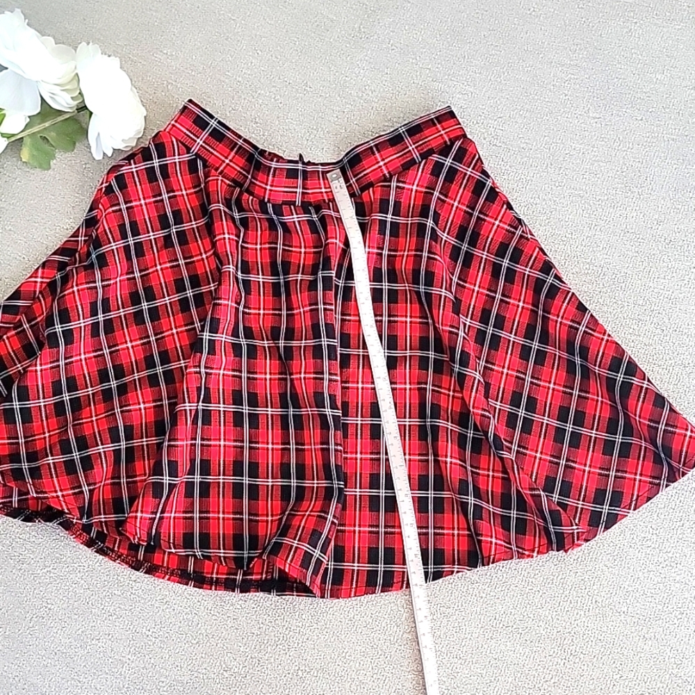 Red Plaid School Girl Skirt